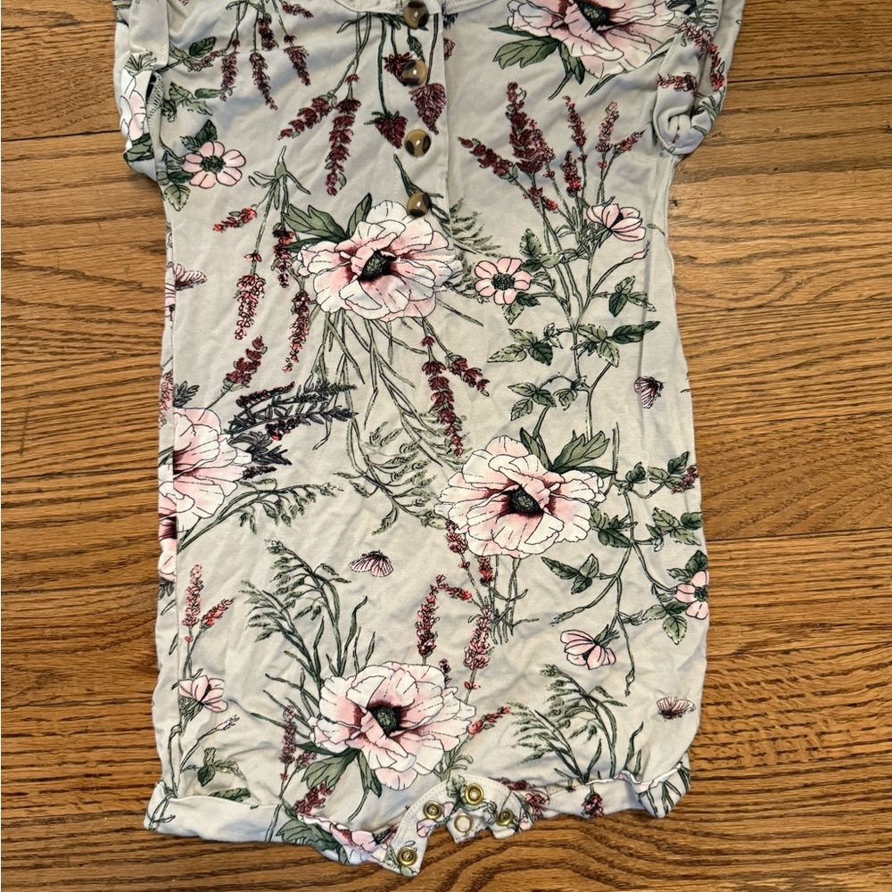Lou Lou & Company Floral Kids One Piece - Pink and Green
